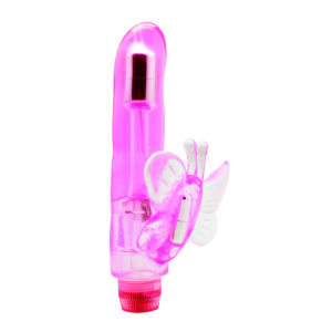 Vibrador com Estimulador Clitoriano Borboleta- CRYSTAL BUTTERFLY - Sexshop