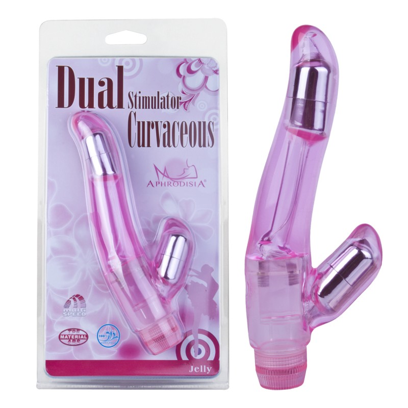 Vibrador com Plug Lateral - DUAL STIMULATOR CURVACEOUS - Sexyshop