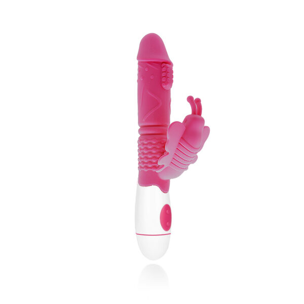 Vibrador Recarregável com Estimulador Clitoriano Borboleta e 30 Modos de Vibração - FEMALE VIBRATOR - Sexshop