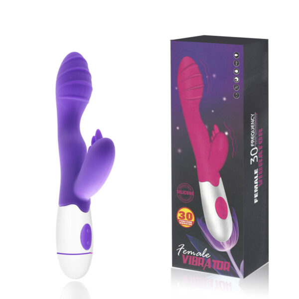 Vibrador Ponto G, com Estimulador Clitoriano com Cerdas Massageadoras - VIBRATOR FEMALE - Sexshop