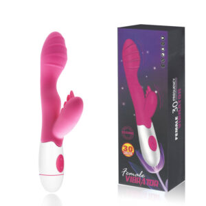 Vibrador Ponto G, com Estimulador Clitoriano com Cerdas Massageadoras - VIBRATOR FEMALE - Sexshop