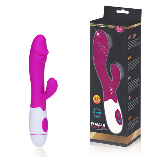 Vibrador com Estimulador Clitoriano e 30 Modos de Vibração - FEMALE VIBRATOR - Sexshop