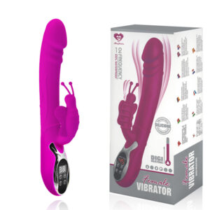 Vibrador com Controle de Temperatura Digital e 12 modos de Vibração - VIBRATOR FEMALE BUTTERFLY - Sexshop