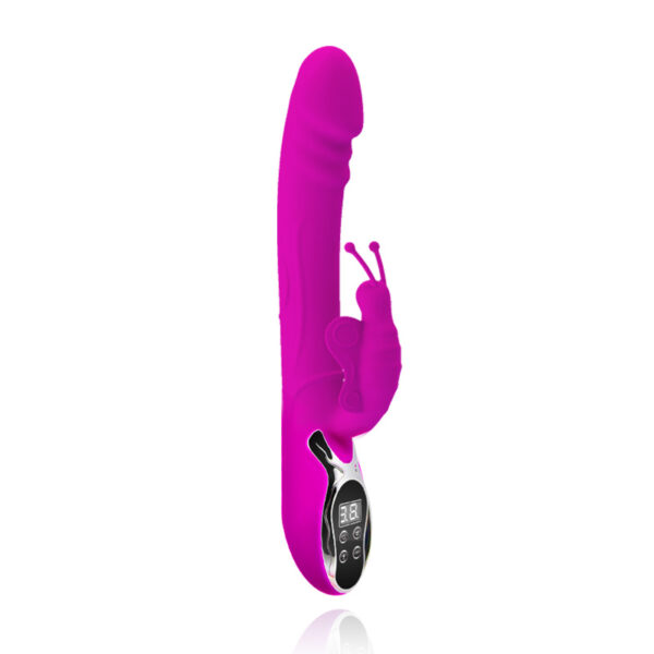 Vibrador com Controle de Temperatura Digital e 12 modos de Vibração - VIBRATOR FEMALE BUTTERFLY - Sexshop