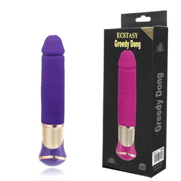 Vibrador Rotativo Formato Pênis Recarregável com 10 Modos de Vibração e rotação - ECSTASY GREEDY DONG APHRODISIA - Sexy shop