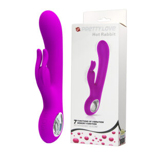 Vibrador com Estimulador Clitoriano e 7 Modos de Vibração - PRETTY LOVE HOT RABBIT - Sexy shop