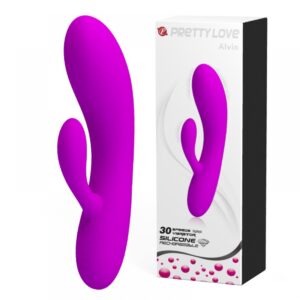 Vibrador com Estimulador Clitoriano Ponto G e 30 Modos de Vibração - PRETTY LOVE ALVIN - Sexshop