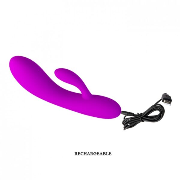 Vibrador com Estimulador Clitoriano Ponto G e 30 Modos de Vibração - PRETTY LOVE ALVIN - Sexshop