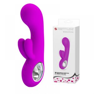 Vibrador com Estimulador Clitoriano Duplo e 30 Modos de Vibração - PRETTY LOVE VALENTINE - Sex shop