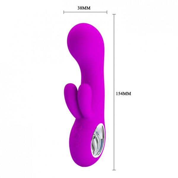 Vibrador com Estimulador Clitoriano Duplo e 30 Modos de Vibração - PRETTY LOVE VALENTINE - Sex shop