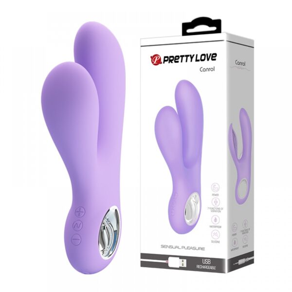 Vibrador com Estimulador Clitoriano, 7 Modos de Pulsação e 5 Intensidades de Vibração - PRETTY LOVE - Sexshop