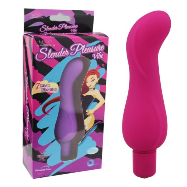 Vibrador ponto G em silicone com 10 vibrações impulse - SLENDER PLEASURE VIBE - Sexshop