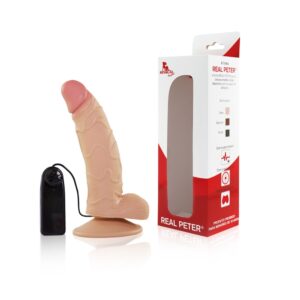 Pênis Real Peter Curvo Pele com vibrador 15x3,5cm - Sexyshop