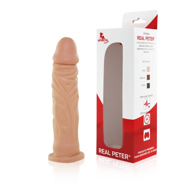 Pênis Real Peter Realístico Com Veias Massageadoras 19x3,8cm