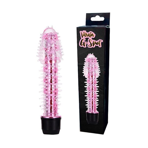 Vibrador translúcido com capa texturizada - Sex shop