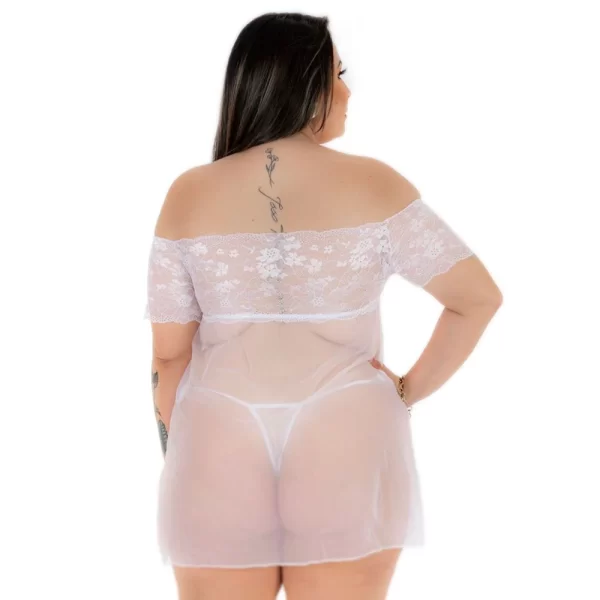 Camisola Gabriela Plus Size Pimenta Sexy Branca - Sexshop - Image 2