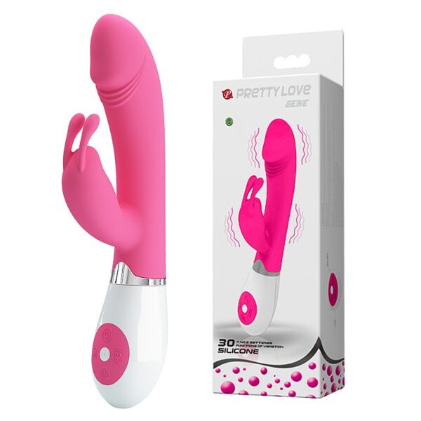 Vibrador Pretty Love Gene com estimulador de clítoris 30 Vibrações