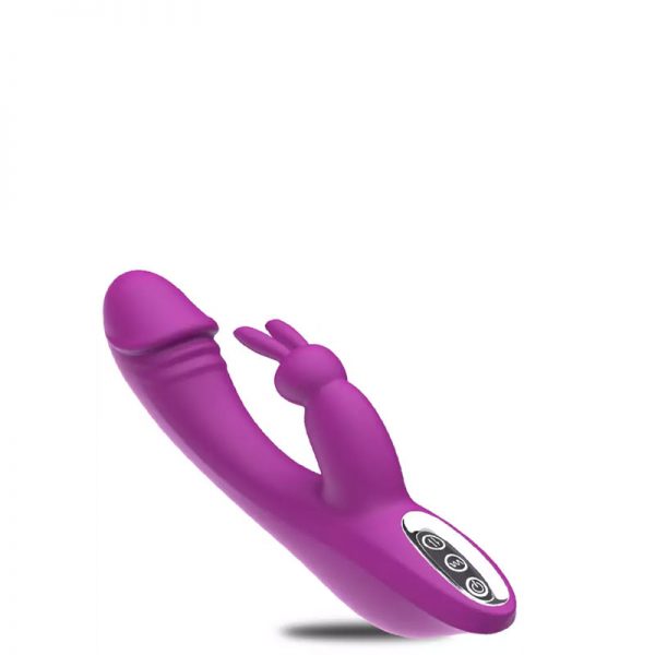 Vibrador Recarregável com Ponta Formato Glande e Estimulador Coelho - Aixi - Image 4
