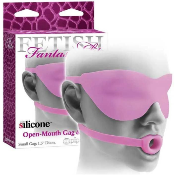 Mordaça em forma de aro com máscara - SMALL OPEN GAG MASK - PIPEDREAM - Sexshop
