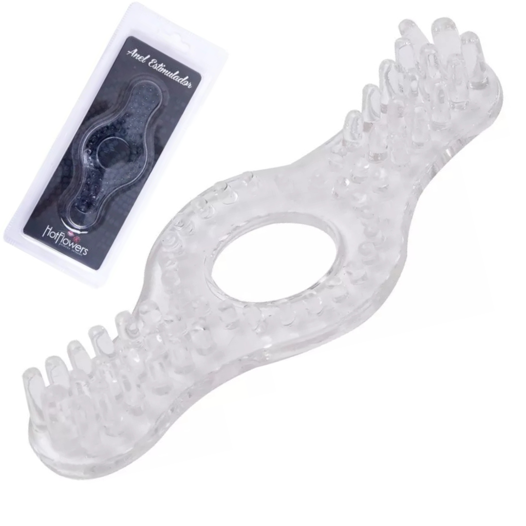 Anel Estimulador Duplo Transparente HotFlowers - Sexshop