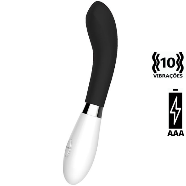 Vibrador Ponto G PRETO - Silicone Cirúrgico - 36 Vibrações - 16 cm - Sex shop