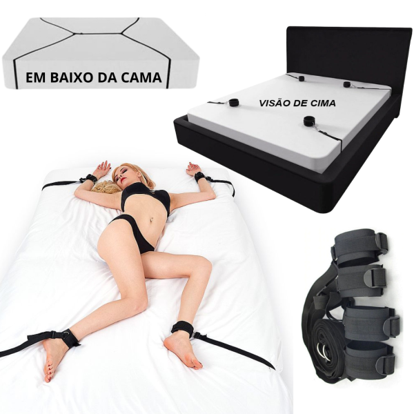 Kit Algemas bondagem para cama RESTRAINT BONDAGE KIT