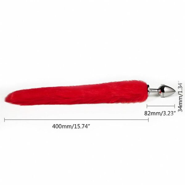 Plug Anal Rabo de Raposa Vermelho 8,2cm - Sex shop