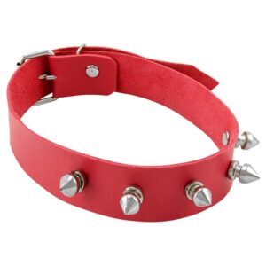 Coleira Vermelho com Ponteiras Spike Dominatrixxx - Sex shop