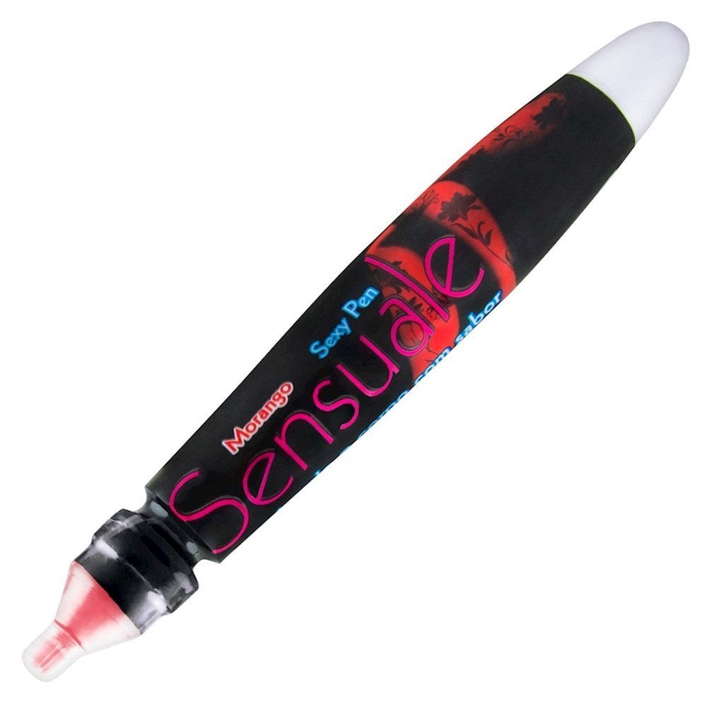 Caneta Comestível Morango Sexy Pen 20g Sensuale - Sex shop