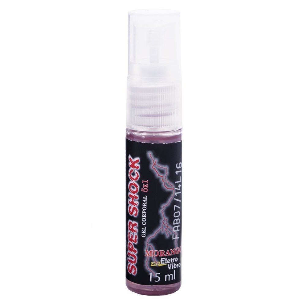 Super Shock Morango Excitante Elétrico Spray Unissex 15ml Garji - Sexshop