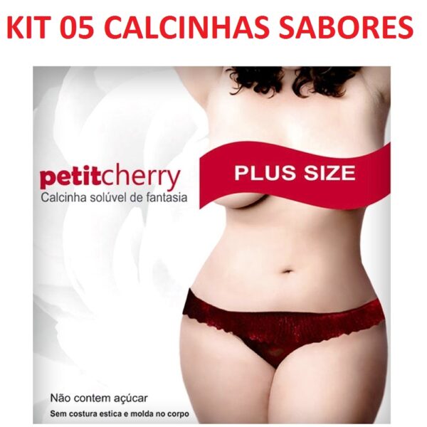 Kit 05 Calcinhas Solúvel Plus Size PetitCherry - Sex shop