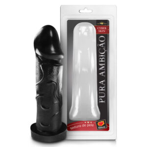 Capa Peniana Black em Cyberskin 20x5.5 Sexy Fantasy - Sex shop