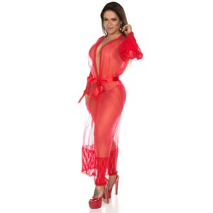 Robe Sensual Longo Pimenta Sexy Vermelho - Sex Shop-0