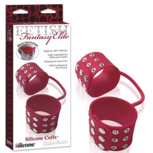 Algema vermelha - SILICONE CUFFS RED - PIPEDREAM - Sexshop-0