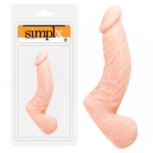 Pênis realístico curvado de 13 cm com escroto - SIMPLX 5 - NANMA - Sexshop