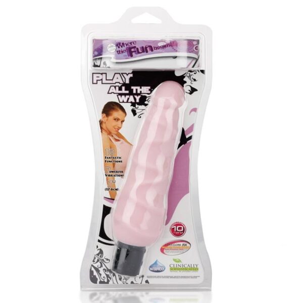 Pênis com saliências massageadoras e 10 velocidades - PLAY ALL THE WAY - NANMA - Sexshop