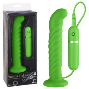 Vibrador ponto G com relevo em ondas, ventosa e 10 velocidades impulse Verde - VAGINA TICKLER - NANMA - Sexshop