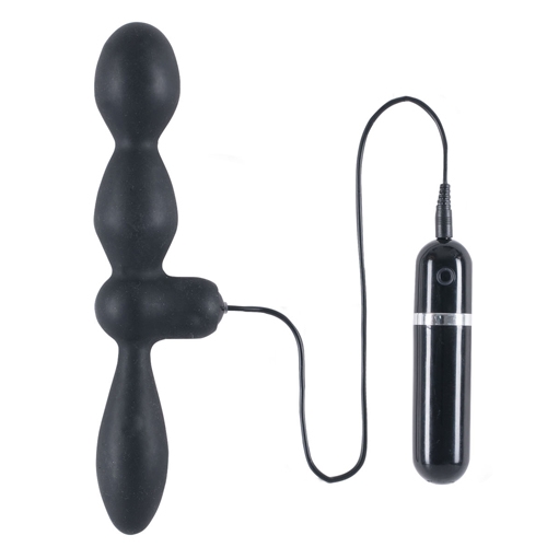 Plug anal duplo com 10 vibrações Preto - BUTTPLUG THRILLER ASS - NANMA - Sexyshop-18319