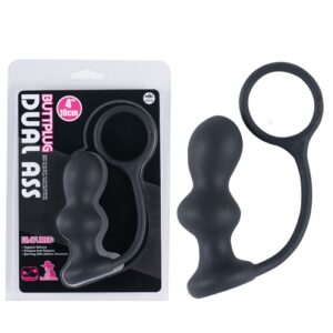 Plug anal com duas esferas massageadoras e anel - BUTTPLUG DUAL ASS - NANMA - Sexyshop