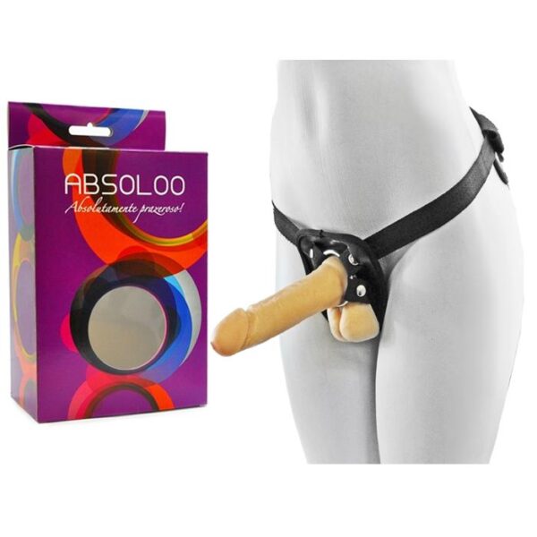 Cinta peniana e pênis 18 cm com escroto bege - ABSOLOO - Sexshop