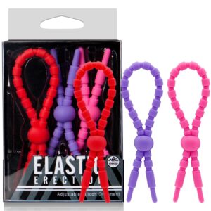 Kit anéis penianos coloridos em silicone - ELASTIC ERECTION - NANMA - Sex shop-0