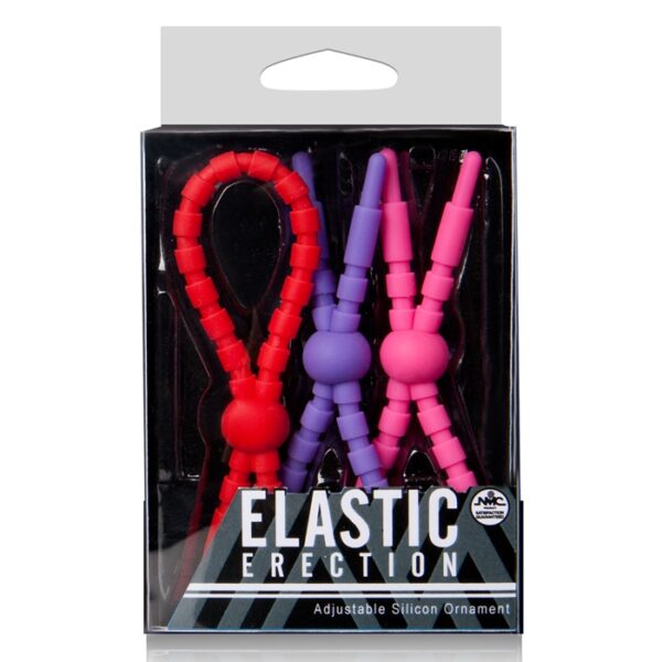 Kit anéis penianos coloridos em silicone - ELASTIC ERECTION - NANMA - Sex shop-18167