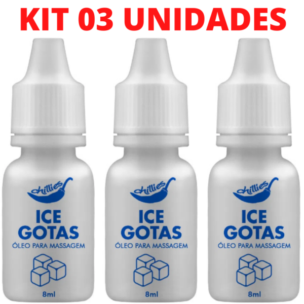 Kit 03 Geladinha Ice Gotas 8ml Chillies - Sexshop