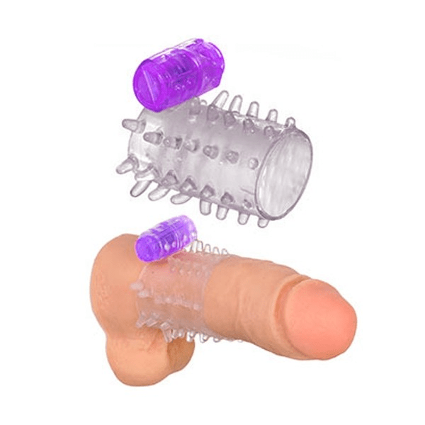 Meia Capa Peniana com Vibrador e estimulador - Sexshop