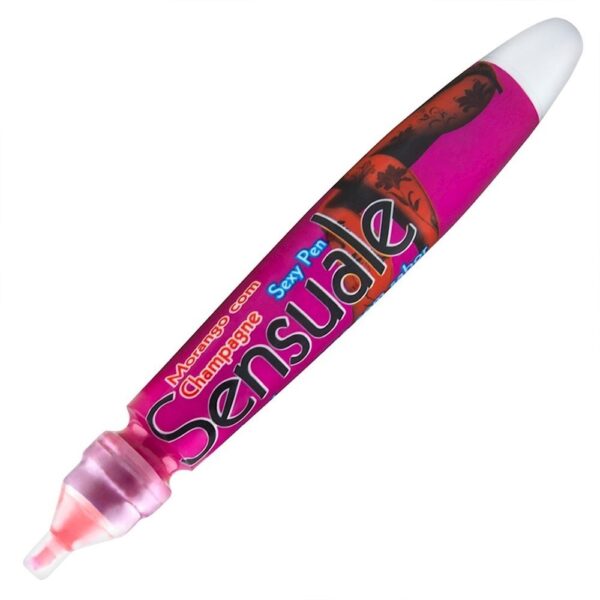 Caneta Comestível Morango com Champanhe Sexy Pen 20g Sensuale - Sexshop