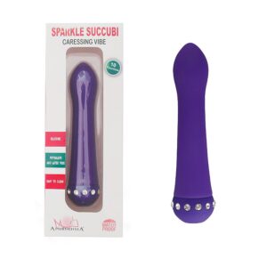 Vibrador Slim de Toque Aveludado com Strass 14cm - Aphrodisia - Sex shop