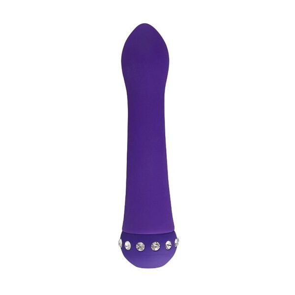 Vibrador Slim de Toque Aveludado com Strass 14cm - Aphrodisia - Sex shop