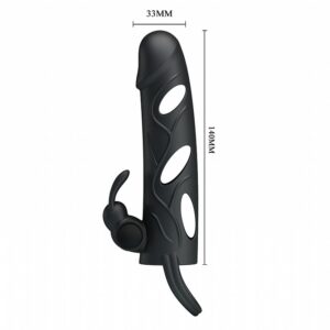 Capa Peniana Extensora com Anel para Escroto e Vibrador 14 x 3,3 - Sex shop