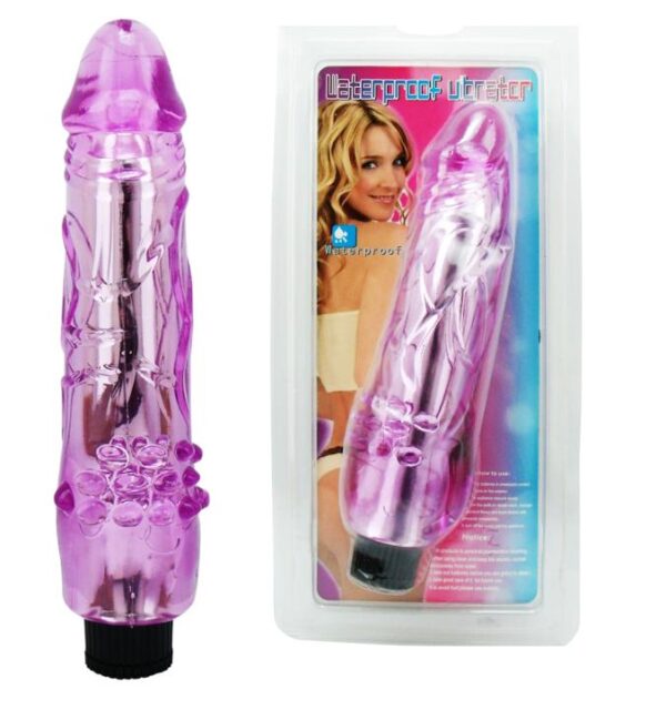 Pênis com Vibrador em Jelly Cristalino e estimuladores clitoriano - Sex shop