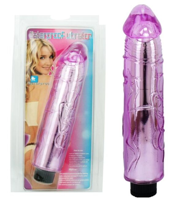 Pênis com Vibrador em Jelly Cristalino - Sexshop